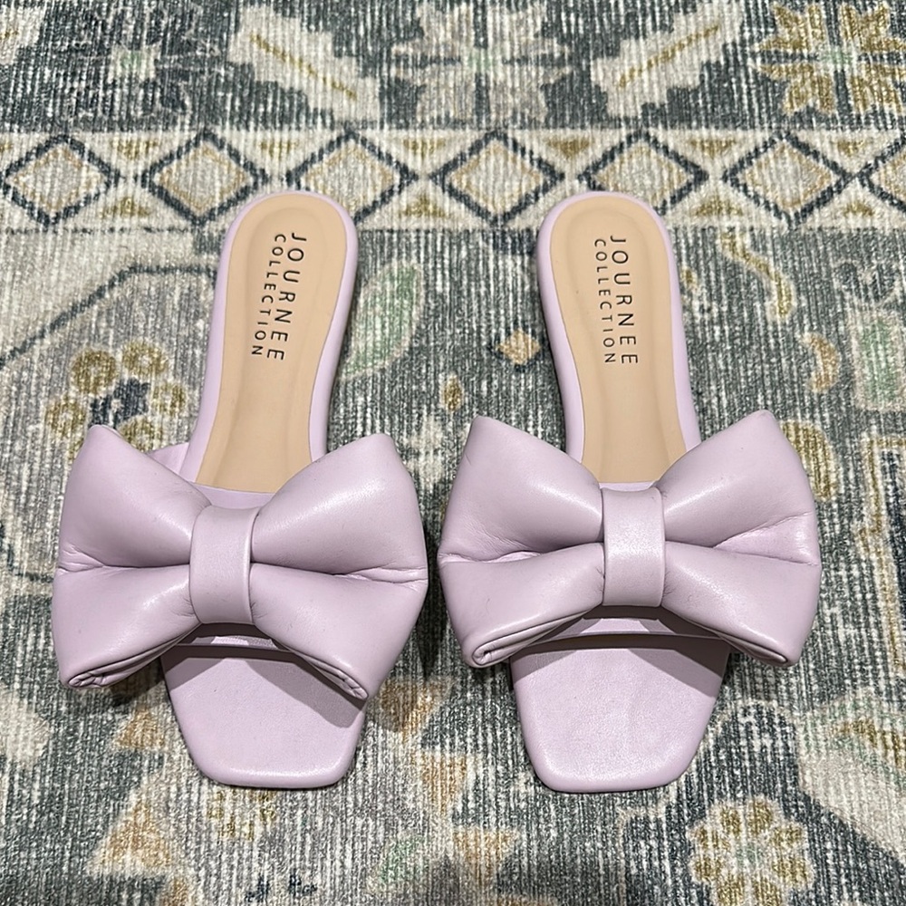 Journee Collection Purple Bow Mules